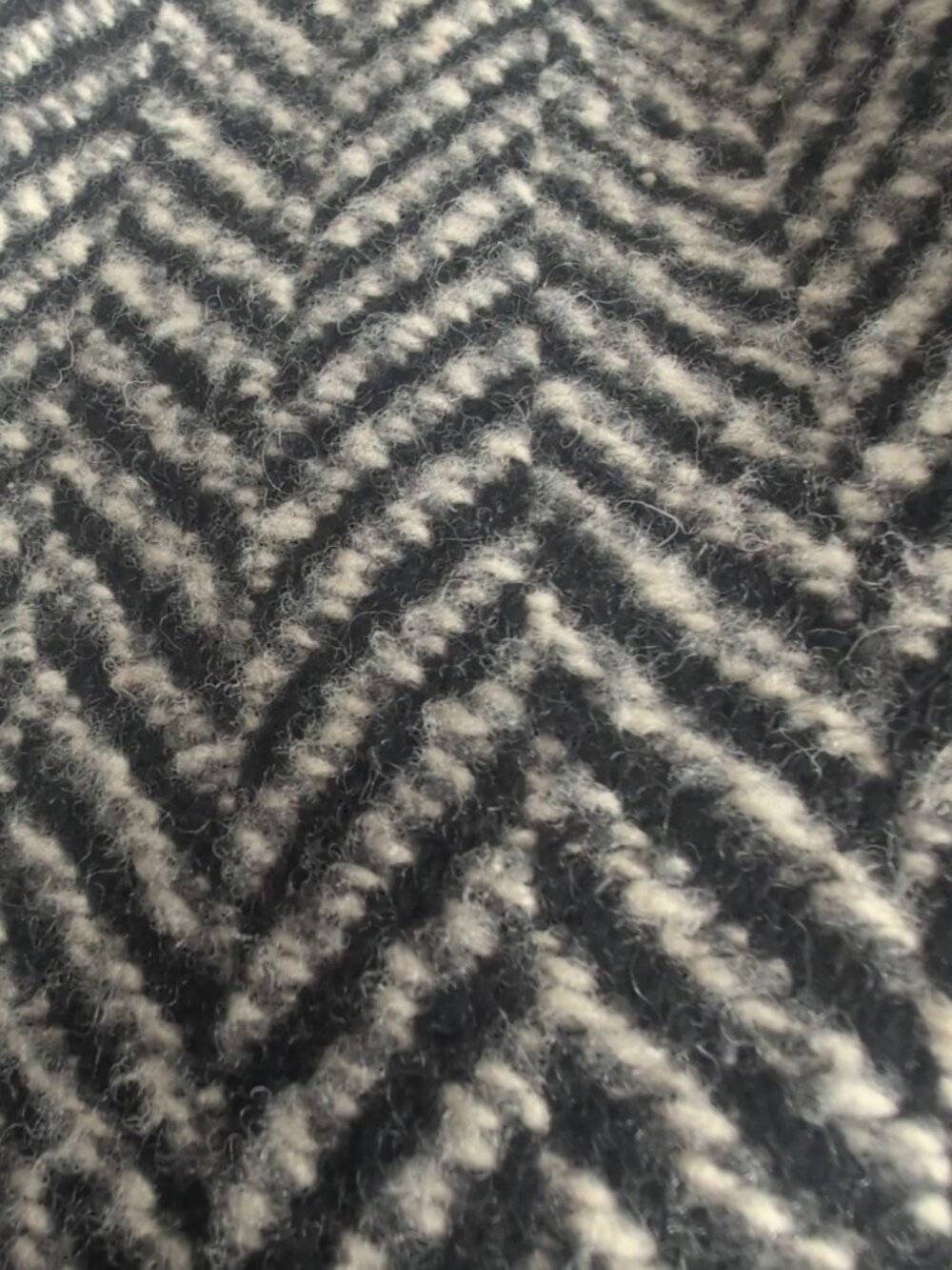 Retro Oversized Double Breasted Chevron Coat 100% Wool Sz 8 - Picture 7 of 13